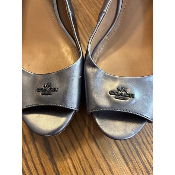 Coach open toe sling back wedges 9B **see Description** - Picture 10 of 10